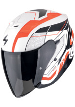Kask otwarty Scorpion EXO-Z1 Vue biało-czerwono-czarny matowy + Gratisy