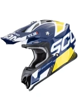Kask enduro Scorpion VX-16 Evo Air Analog biało-niebiesko-żółty + Gratisy