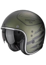 Kask otwarty Scorpion Belfast Evo Dawg zielony matowy + Gratisy