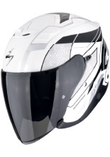 Kask otwarty Scorpion EXO-Z1 Vue biało-czarno-srebrny + Gratisy