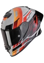 Kask integralny Scorpion EXO-R1 EVO II Air Adrenaline szaro-czerwono-pomarańczowy + Gratisy