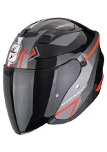 Kask otwarty Scorpion Exo-230 Loop czarno-czerwony + Gratisy
