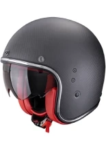 Kask otwarty Scorpion Belfast Evo Carbon Solid czarno-czerwony matowy + Gratisy