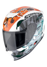 Kask integralny dziecięcy Scorpion EXO-JNR Air The4elements biało-niebiesko-pomarańczowy + Gratisy