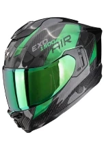 Kask integralny Scorpion EXO-1500 CARBON AIR Platted czarno-zielony + Gratisy