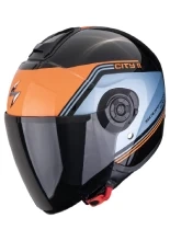 Kask otwarty Scorpion Exo-City II Vita czarno-niebiesko-pomarańczowy + Gratisy