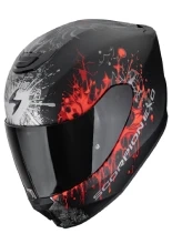 Kask integralny Scorpion Exo-391 Wolf czarno-srebrno-czerwony matowy + Gratisy