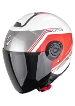 Kask otwarty Scorpion Exo-City II Vita biało-czerwony + Gratisy