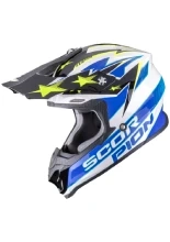 Kask enduro Scorpion VX-16 Evo Air Patriot biało-niebiesko-żółty + Gratisy