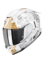 Kask integralny Scorpion EXO-1500 AIR Apus biało-szaro-złoty + Gratisy