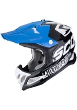 Kask enduro Scorpion VX-22 Air Updown czarno-biało-niebieski + Gratisy